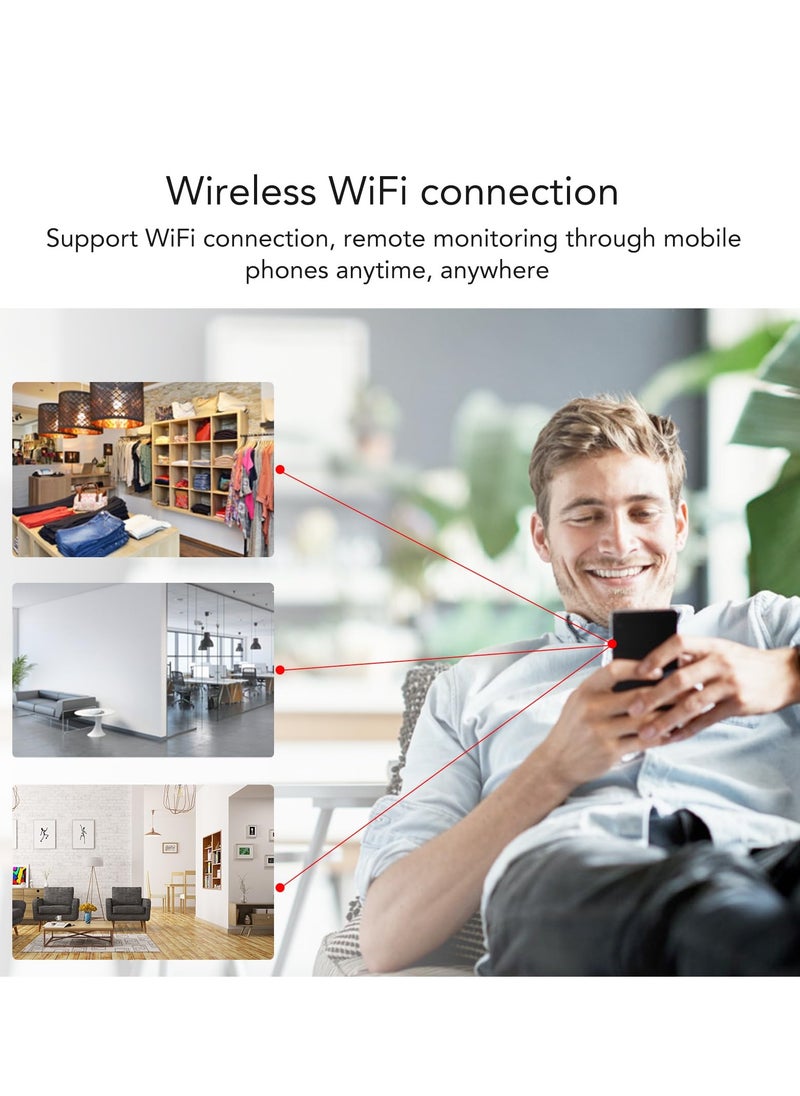 Home Smart Security Camera Infrared Night Vision and Motion Detection Security Camera 1080P WiFi camera CCTV with Magnetic Adsorption Low Power Consumption Wireless WiFi Camera for Nanny Baby Pet