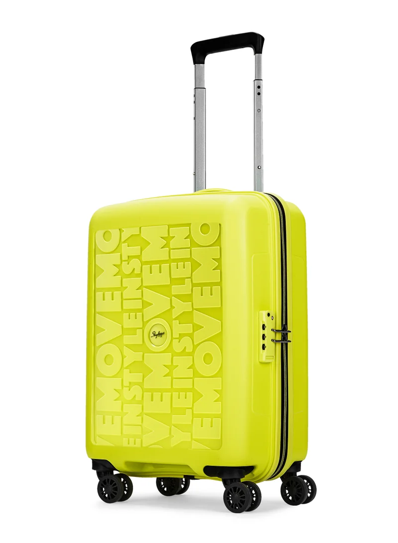 Skybags Play Set of 3 Polypropylene(PP), 4 Spinner Double Wheel Trolley Bags for Travel, Hard Case Lightweight Bag with TSA Lock, Tough Suitcase for Travel (Large-28, Medium-24, Cabin-20 Inch), Lime Green