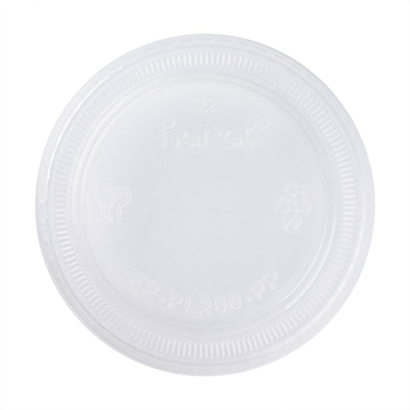 Karat FP-PL200-PP 1.50 oz. & 2 oz. PP Portion Cup Lids (Case of 2500) - Image 1