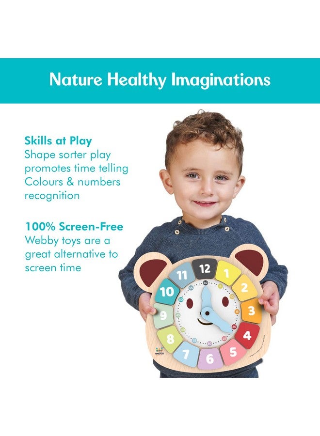 ويبي ساعة ألوان الدب ويبي | لعبة تعليمية مبكرة | تعلم الوقت | لعبة تعليمية - ساعة خشبية | أشكال جميلة - لعبة معرفية للأطفال - Image 5
