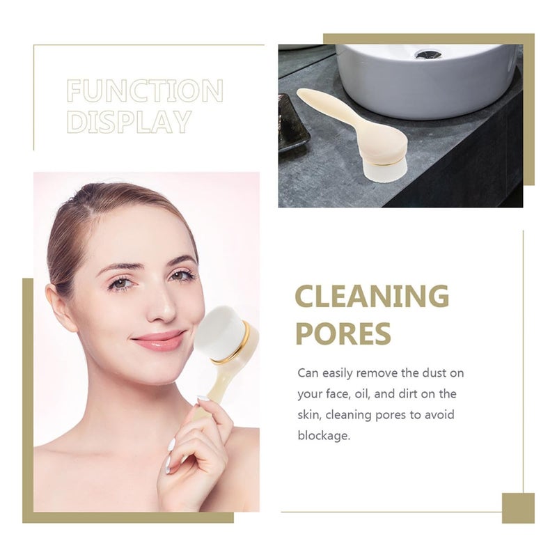 Soft Bristle Facial Cleansing Brush Long Handle Gentle Exfoliator For Daily Skincare - Image 5