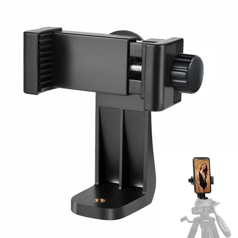 PHICANT Phone Tripod Mount Adapter/Universal Tripod Cell Phone Holder, Fits Any Smartphone, 1/4" Standard Screw, Rotating Vertical and Horizontal, Compatible with iPhone, Samsung, Selfie Stick, Monopod - Image 1