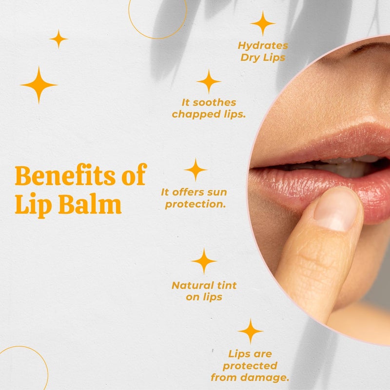 SCIIAN Lip BalmOrange  Lip Balm For Soft Smooth And Moisturised Lips  Instant Hydration  Relieves Dry  Chapped Lips  Enriched with Shea Butter  Castor Oil  Glossy Finish10g Pack of 3 - Image 4