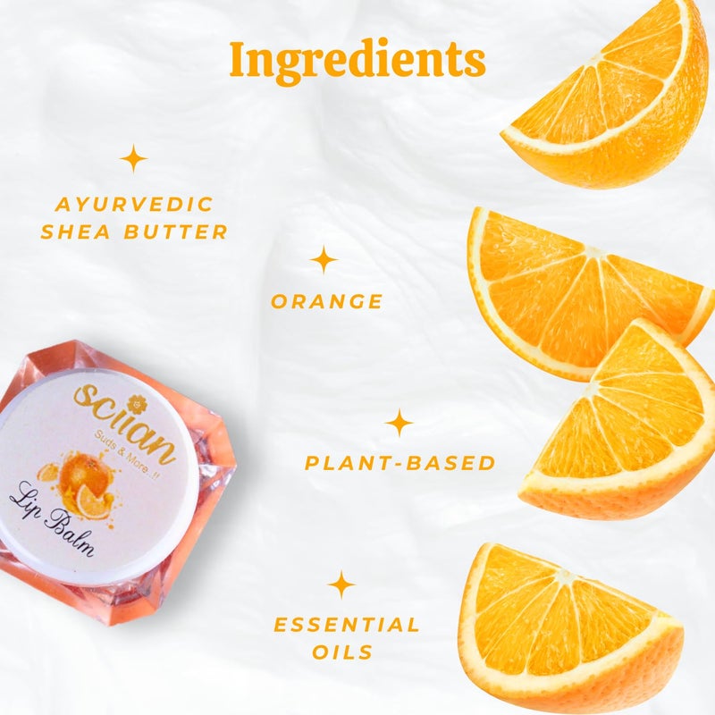 SCIIAN Lip BalmOrange  Lip Balm For Soft Smooth And Moisturised Lips  Instant Hydration  Relieves Dry  Chapped Lips  Enriched with Shea Butter  Castor Oil  Glossy Finish10g Pack of 3 - Image 5