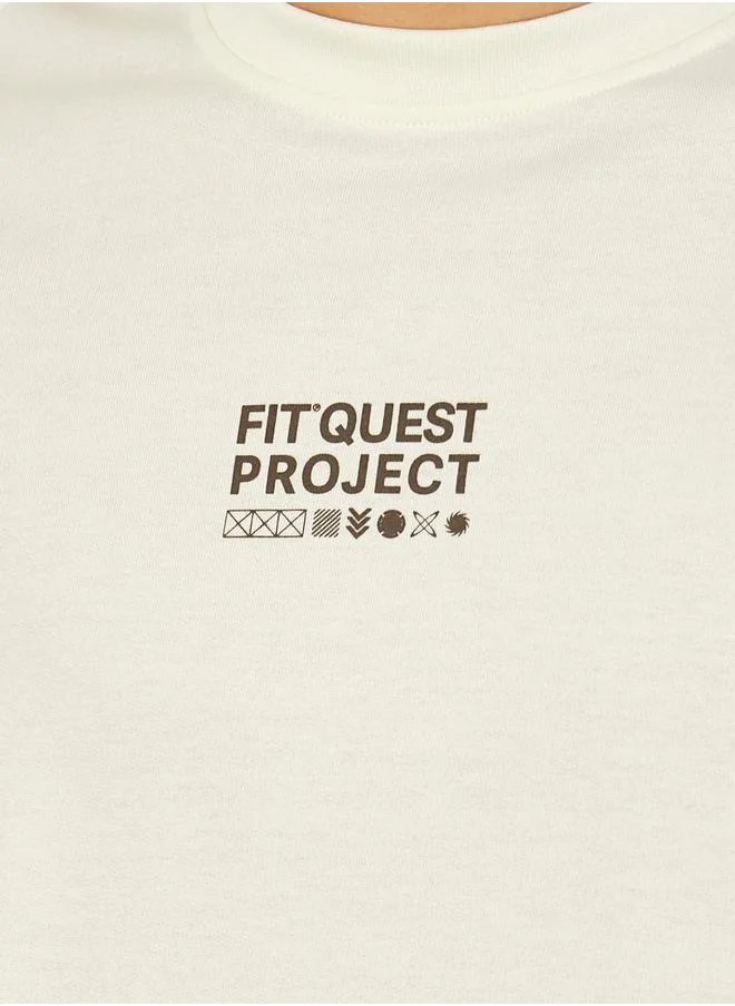 Styli Oversized Slogan Print Terry T-Shirt