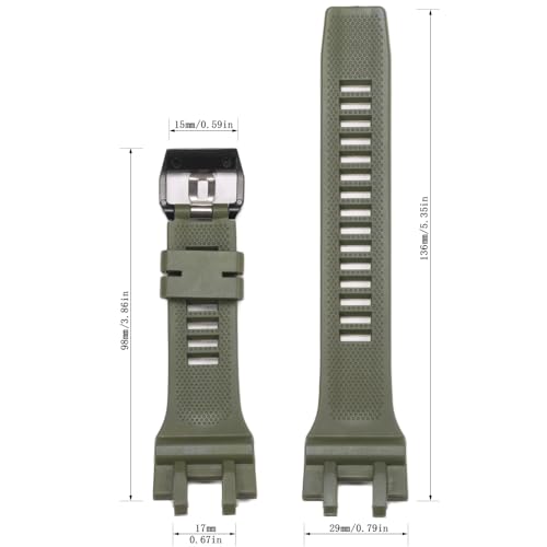 XBDSW Resin Strap Compatible with Casio GBA900 GBA-900 Watch Band Men's Sport Waterproof Rubber Replacement Bracelet Watch accessories (Military Green) - Image 2