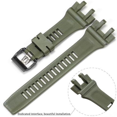 XBDSW Resin Strap Compatible with Casio GBA900 GBA-900 Watch Band Men's Sport Waterproof Rubber Replacement Bracelet Watch accessories (Military Green) - Image 4
