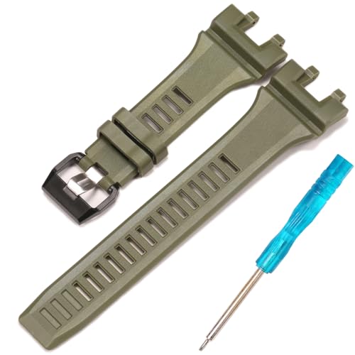 XBDSW Resin Strap Compatible with Casio GBA900 GBA-900 Watch Band Men's Sport Waterproof Rubber Replacement Bracelet Watch accessories (Military Green) - Image 1