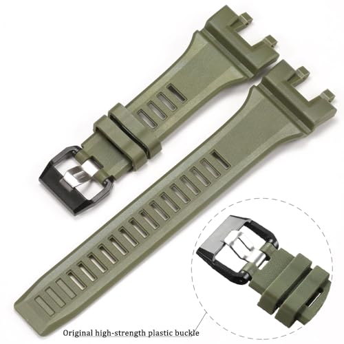 XBDSW Resin Strap Compatible with Casio GBA900 GBA-900 Watch Band Men's Sport Waterproof Rubber Replacement Bracelet Watch accessories (Military Green) - Image 3