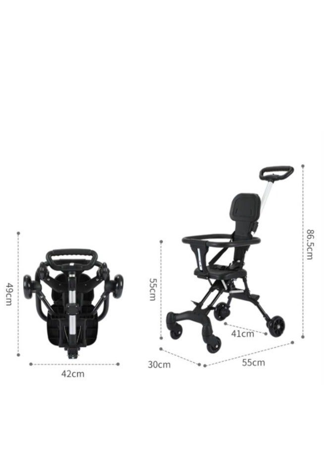 Convenience Lightweight Portable Foldable Toddler Stroller, Baby Stroller, Airplane Stroller, Travel Stroller with 360°-wheel, Sunshine Canopy, Pad, Two Way Push - Image 2