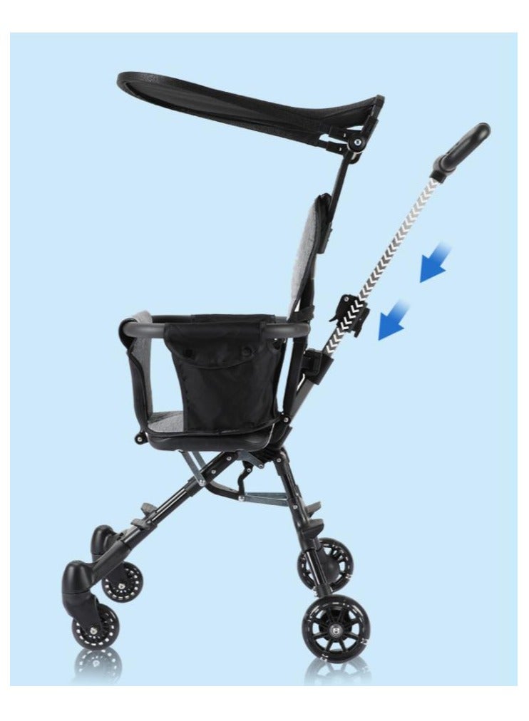 Convenience Lightweight Portable Foldable Toddler Stroller, Baby Stroller, Airplane Stroller, Travel Stroller with 360°-wheel, Sunshine Canopy, Pad, Two Way Push - Image 3