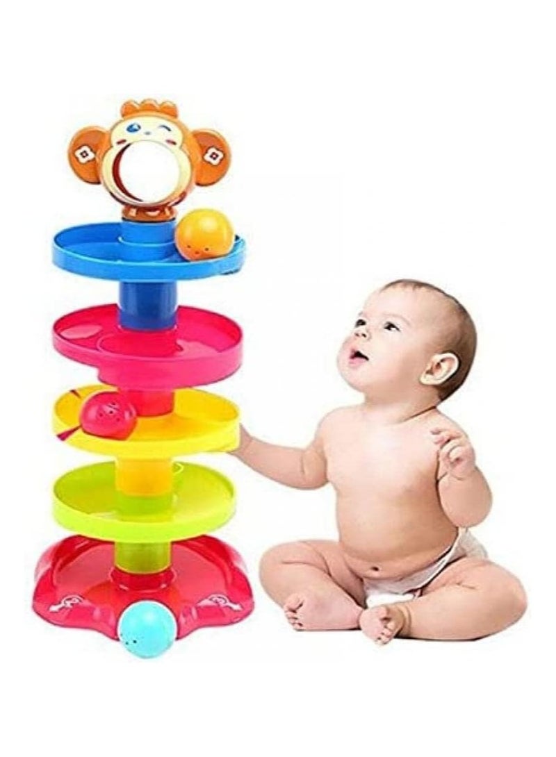 HUNGER 5-Layer Designs Ball Drop Roll Toy, Interactive Sounds Baby Swirling Tower Toy - Image 4