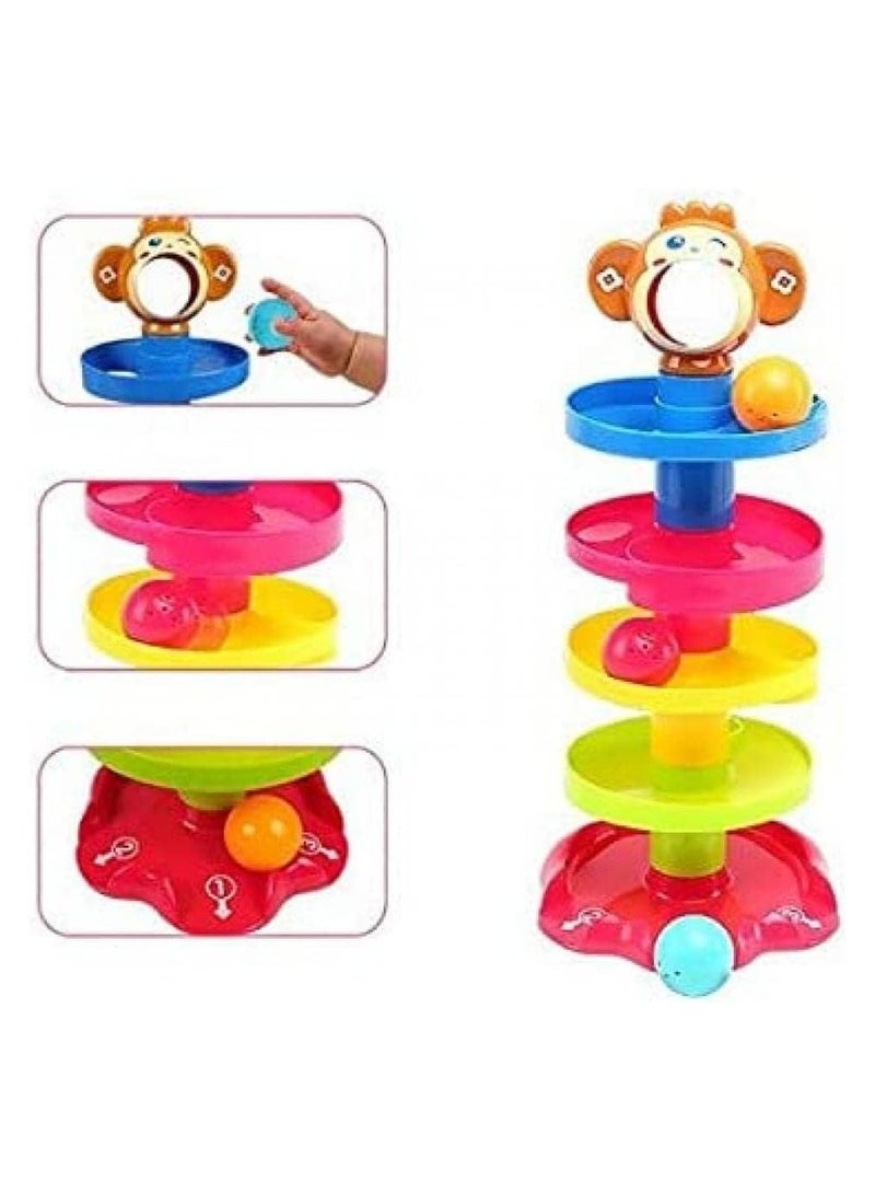 HUNGER 5-Layer Designs Ball Drop Roll Toy, Interactive Sounds Baby Swirling Tower Toy - Image 3