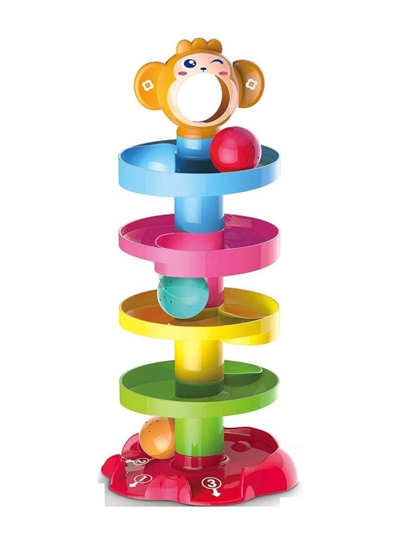 HUNGER 5-Layer Designs Ball Drop Roll Toy, Interactive Sounds Baby Swirling Tower Toy - Image 1