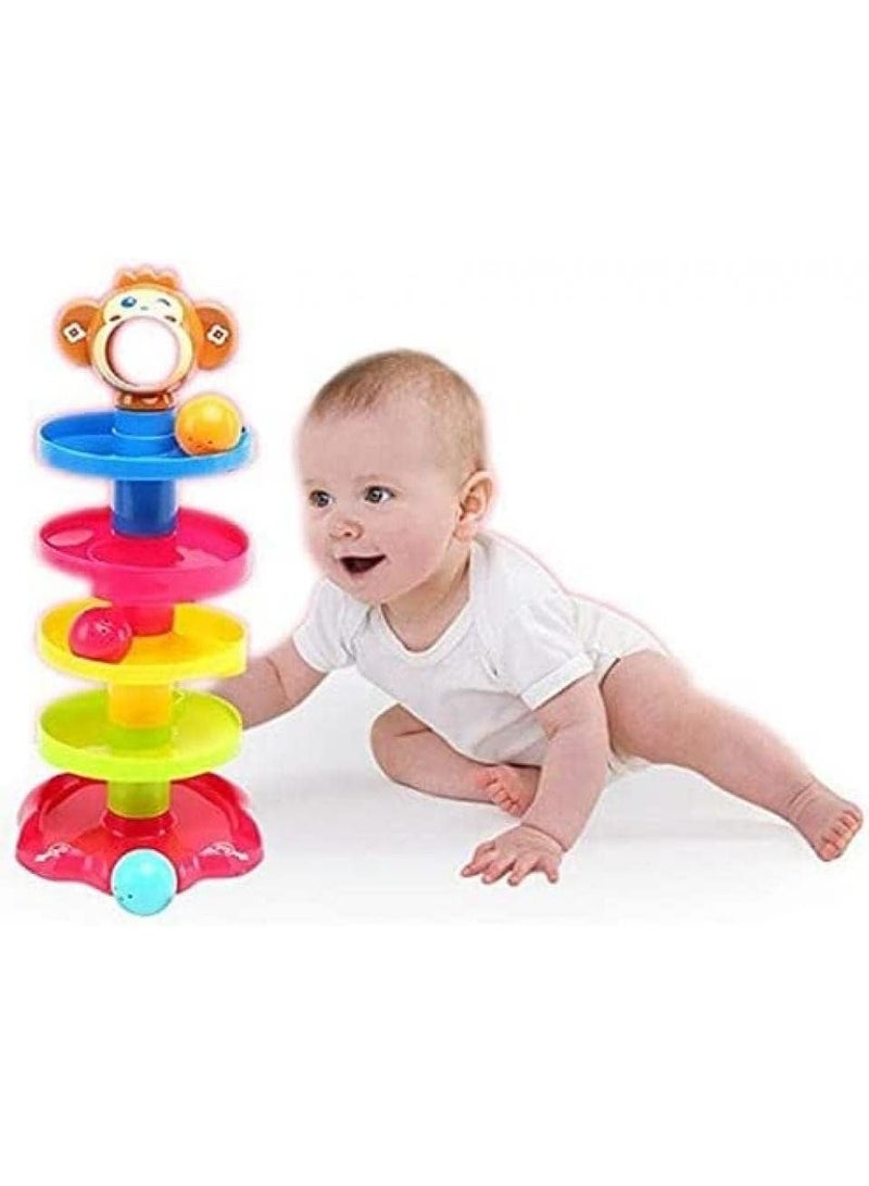HUNGER 5-Layer Designs Ball Drop Roll Toy, Interactive Sounds Baby Swirling Tower Toy - Image 2