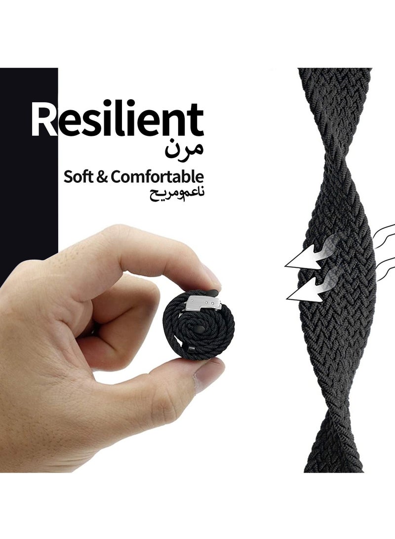 انفوسن سوار لساعة ابل من انفوصن مقاس 38 ملم 40 ملم 41 ملم، اساور بديلة مضفرة قابلة للتعديل للرجال والنساء واساور معصم رياضية مرنة قابلة للتمدد لسلسلة 7/6/اس اي/5/4/3/2/1 (اسود) - Image 3