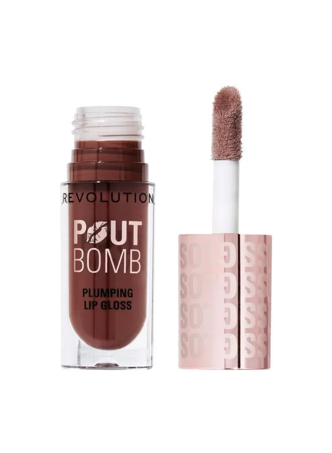 Revolution  Pout Bomb Plumping Gloss Espresso Cool Nude for Women | Best Price UAE