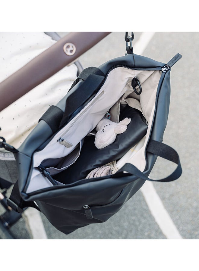 Changing Backpack - Lightweight Waterproof Diaper Bag with Changing Mat  And  Stroller Hooks - Black