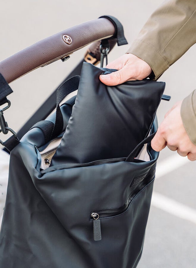 Changing Backpack - Lightweight Waterproof Diaper Bag with Changing Mat  And  Stroller Hooks - Black