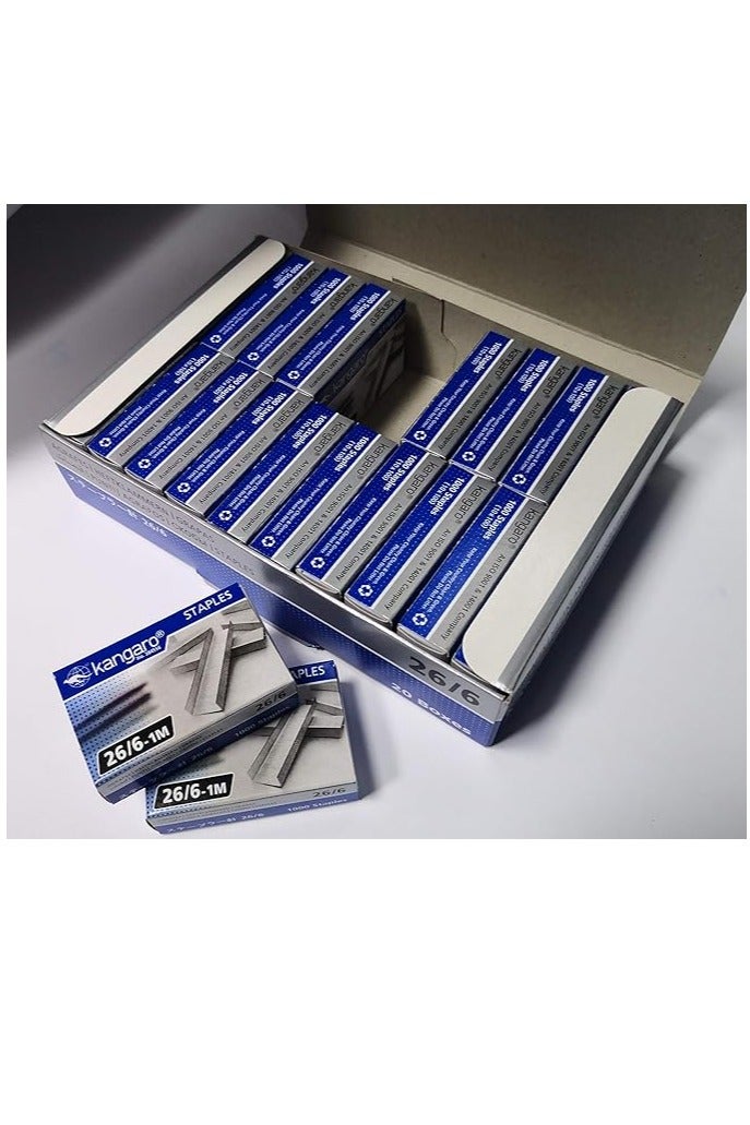 Kangaro دبابيس 26/6 (1م، مجموعة من 20 صندوق) - Image 2
