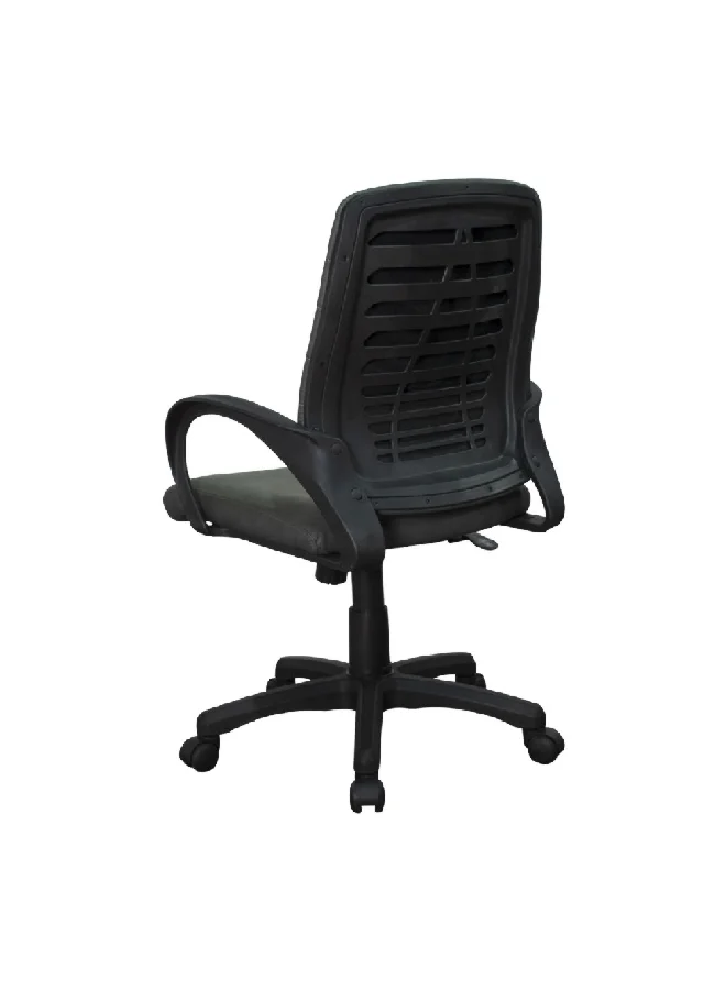 Micasa High-Quality and Durable PVC Chair with Wheels Grey and Black 88 x 59 x 60 cm ZY-1091-1