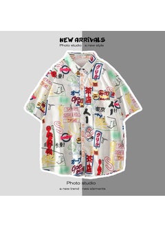 Generic Summer Floral Hawaiian Couple Shirts 1128 white 