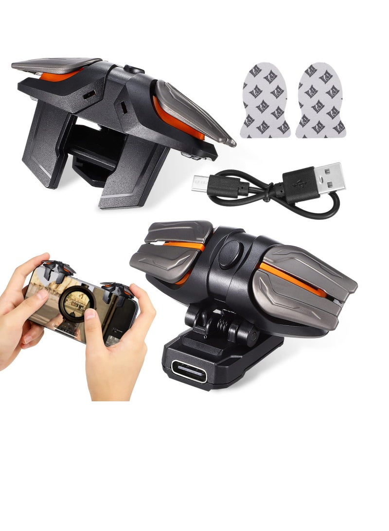 إصدار مطور من Game Trigger 2024 PUBG Mobile Trigger مع مشغلات التصويب وإطلاق النار وقطعتين من أكمام أصابع الألعاب، مشغل حساس لإطلاق النار بـ 6 أصابع متوافق مع iPhone وAndroid ومعظم الهواتف - Image 1