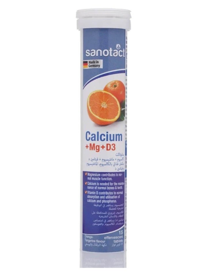 Sanotact Calcium + Mg + Vitamin D3 15 Effervescent Orange Tablets