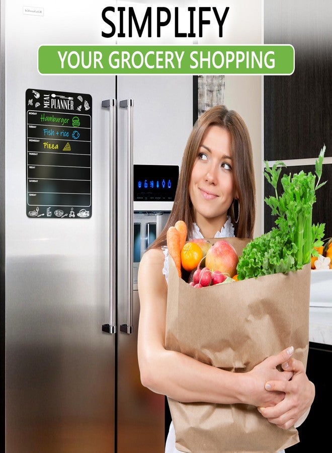 JUZARI Weekly Dinner Menu Board for Kitchen A4-8.5x12 Black Magnetic Weekly Meal Planner for Fridge Dry Erase Weekly Menu Boards Magnetic Menu for Refrigerator Food Menu Boards Week Chalkboard Menu Board - Image 5