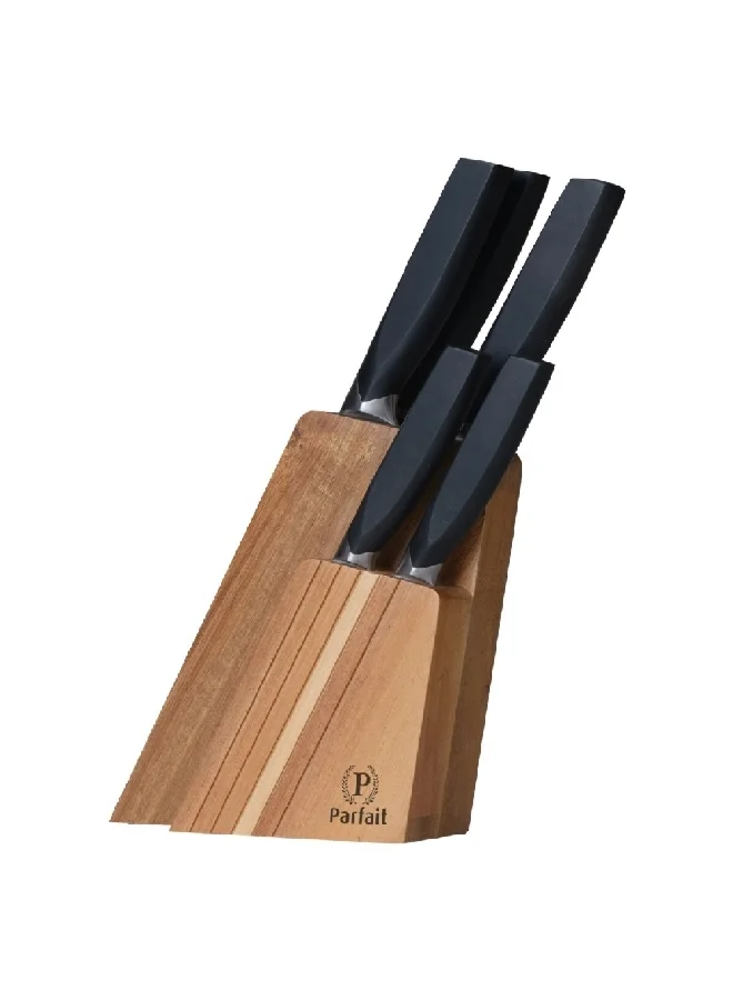 PARFAIT 6-Piece High Quality Wooden Stand Knife Block Set Multicolor 36.3 x 10.3 x 23 cm 238BW64302