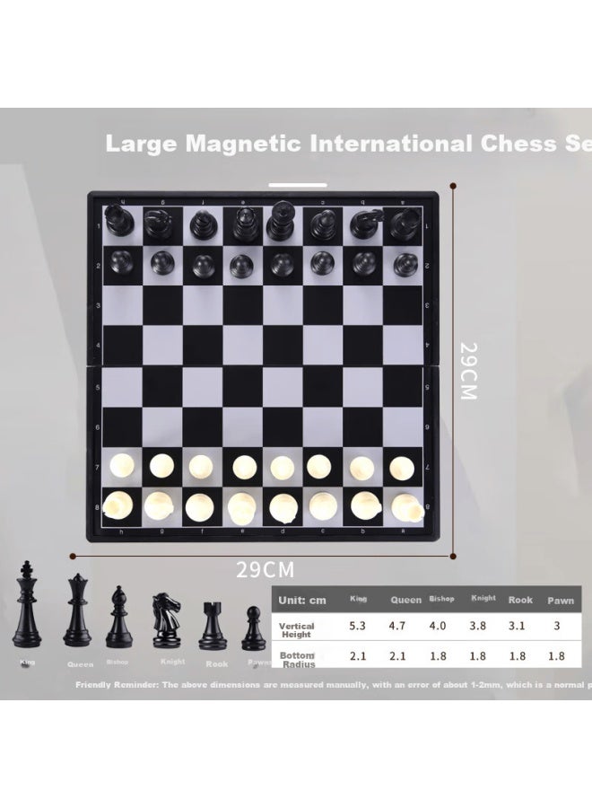 Yingba International Chess, Black And White Magnetic Pieces, Foldable, Portable, For Training And Teaching, Magnetic Chess Stones, Camping Cs29