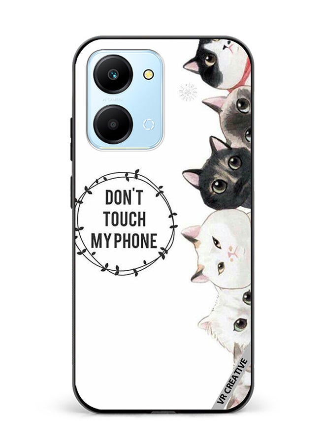 VR CREATIVE - Protective Case Cover For Honor Play7T Cats Don't Touch My Phone Design Multicolour - Image 1