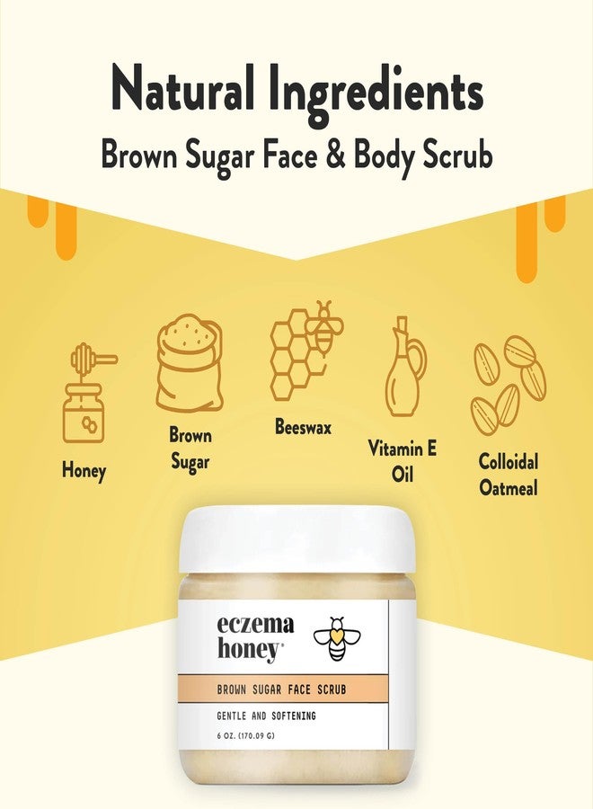 ECZEMA HONEY Brown Sugar Face & Body Scrub - Bath Scrub for Dry Skin - Natural & Gentle Face Scrub Soothes Eczema - Body Care Products for Women & Men - Sensitive Skin Exfoliating Body Scrub (6 Oz) - Image 2