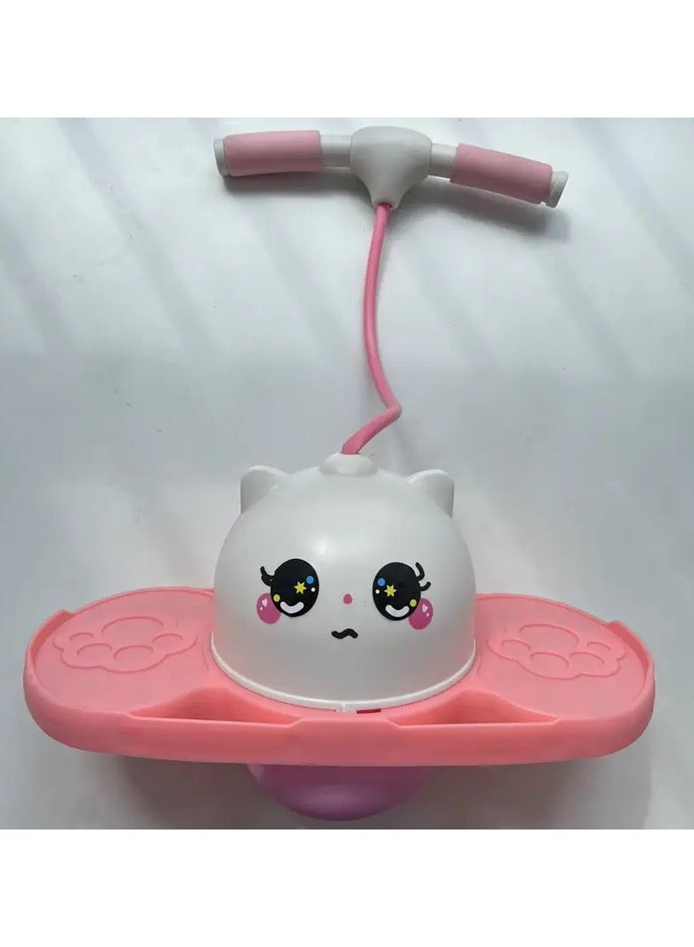 ريمي بيلا لعبة كرة القفز باندا هدية للأطفال الأولاد والبنات من عمر 5 إلى 10 سنوات حتى وزن 65 كجم، لوح توازن للقفز وهدايا عيد الميلاد- بينك - Image 4