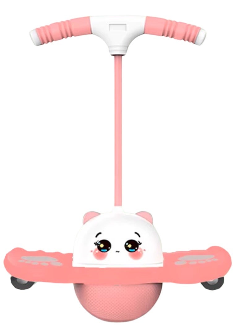 ريمي بيلا لعبة كرة القفز باندا هدية للأطفال الأولاد والبنات من عمر 5 إلى 10 سنوات حتى وزن 65 كجم، لوح توازن للقفز وهدايا عيد الميلاد- بينك - Image 1