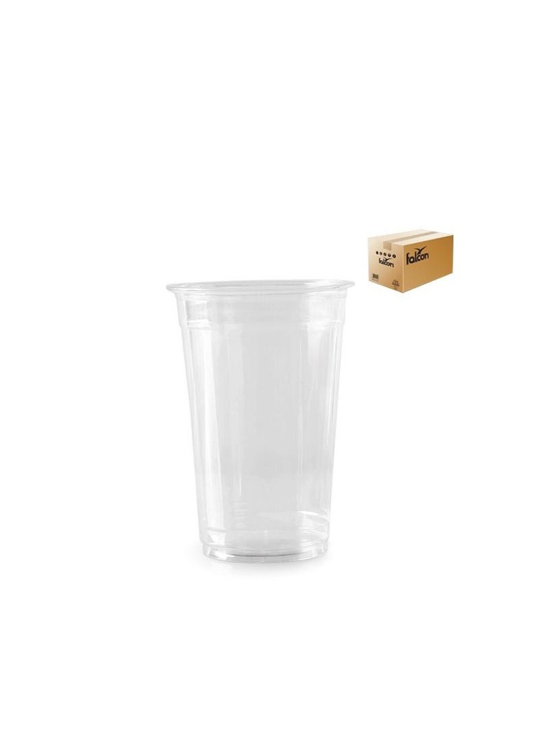 Falconpack 1000pc 14oz Disposable Plastic Clear PET Cup Cold Drinks Perfect Use for Party Smoothies With Lid  400CC