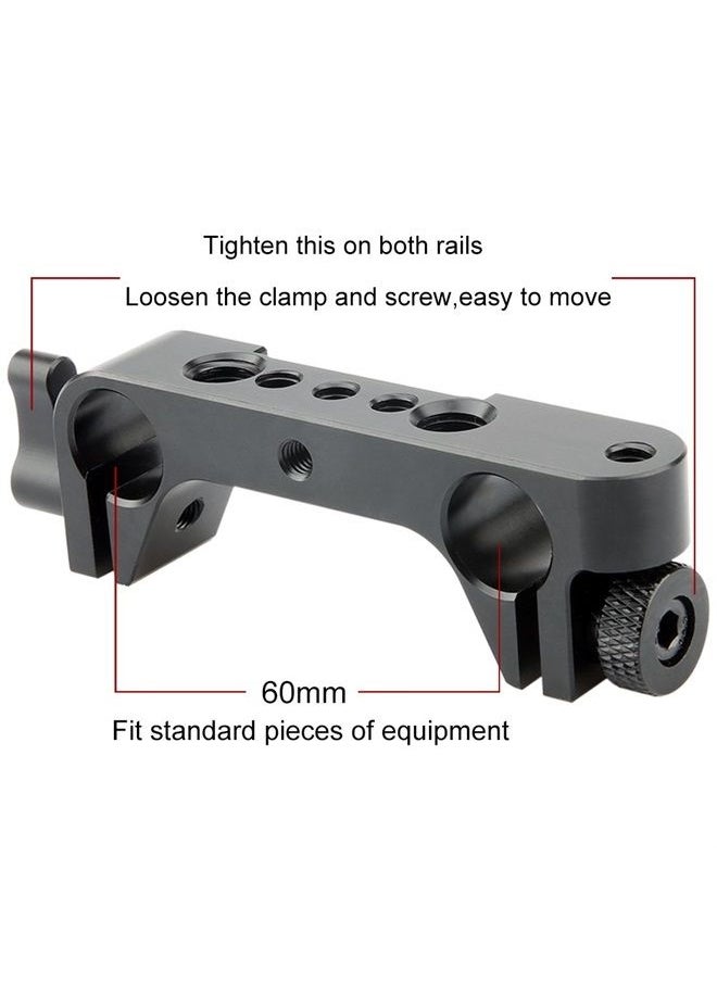 NICEYRIG - Long Lens Support Bracket Height Adjustable with 15mm Rod Clamp for Follow Focus DSLR Camera 15mm Rail Block System - Image 1