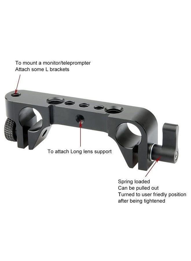 NICEYRIG - Long Lens Support Bracket Height Adjustable with 15mm Rod Clamp for Follow Focus DSLR Camera 15mm Rail Block System - Image 1