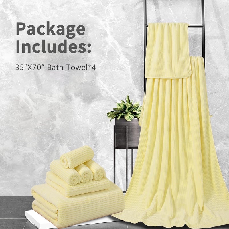 JessyHome 4 Piece Bath Towel Set 35""x70""Oversized Bath Towel for Bathroom Ultra Soft Fluffy Extra Large Bath Sheet Luxury Premium Bathroom Towel Highly Absorbent Quick Dry Shower Towel for Bathroom Hotel Spa - Image 5