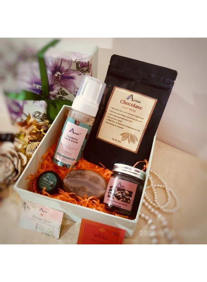 Astrid Coffee Choco hamper, Relaxation gift kit, Coffee ingredients, Coffee spa, foaming face wash, Daily essentials,5 pieces , Gift Kit, Skincare daily essentials, hamper for Her and him, Paraben and Sulphate free - Image 1