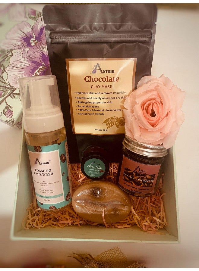 Astrid Coffee Choco hamper, Relaxation gift kit, Coffee ingredients, Coffee spa, foaming face wash, Daily essentials,5 pieces , Gift Kit, Skincare daily essentials, hamper for Her and him, Paraben and Sulphate free - Image 2