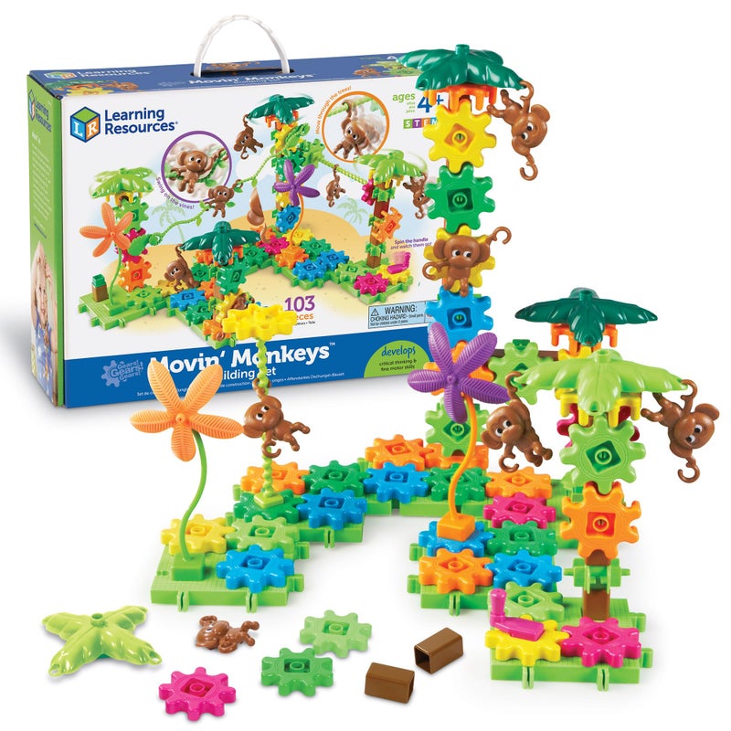 Learning Resources Learning Resources Gears! Gears! Gears! Movin' Monkeys Building Play Set, 103 Pieces - Image 1