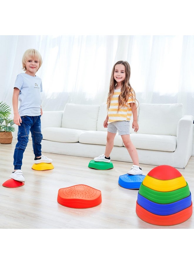 Special Supplies Special Supplies Stepping Stones for Kids, 5 Balance Indoor and Outdoor Blocks Promote Coordination, Balance, Strength, Child Safe Rubber, Non-Slip Edging, Stackable (Primary) - Image 1