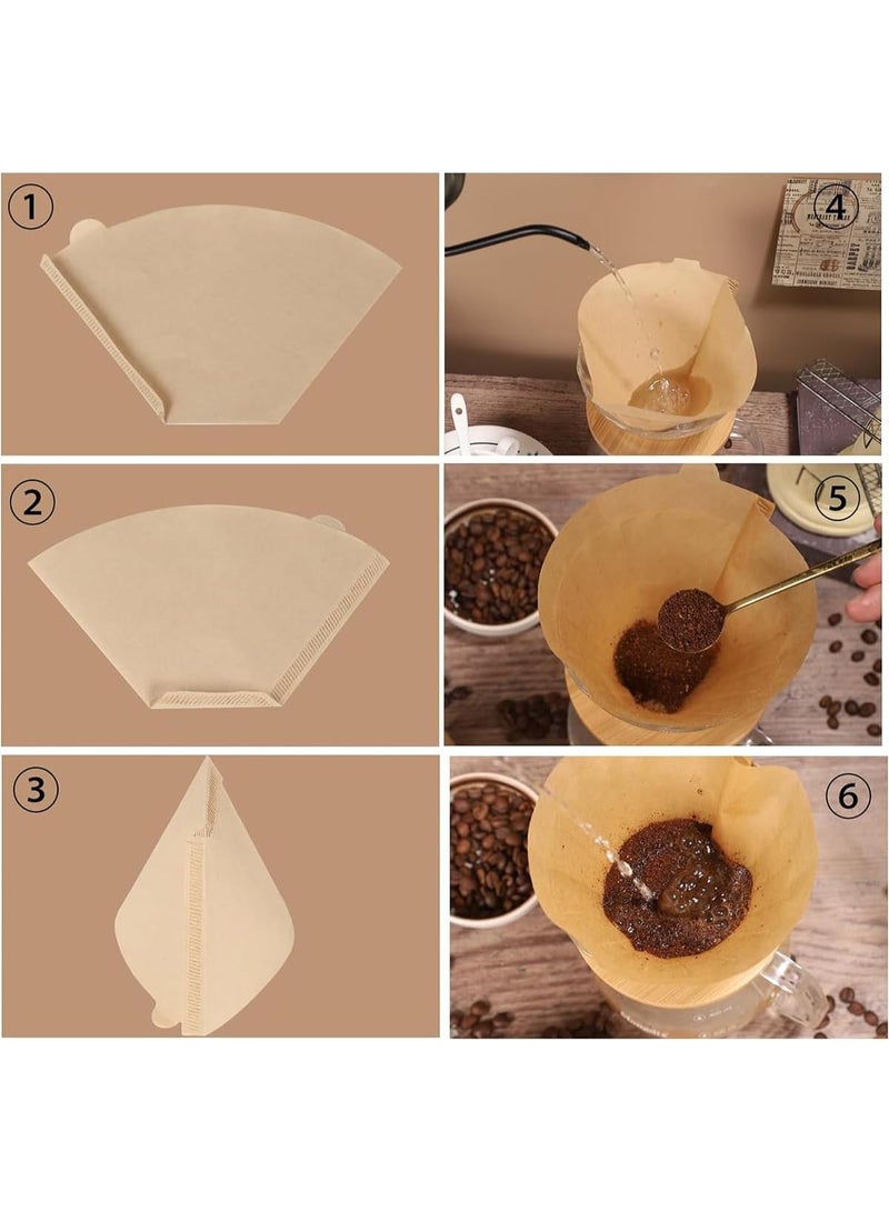100 Count Coffee Paper Filters 2-4 cups, V60 Coffee Filters, Unbleached Disposable Thicken Coffee Filters, Cone Paper Fits for Drip and Compatible with Pour Over Coffee Maker - Image 5