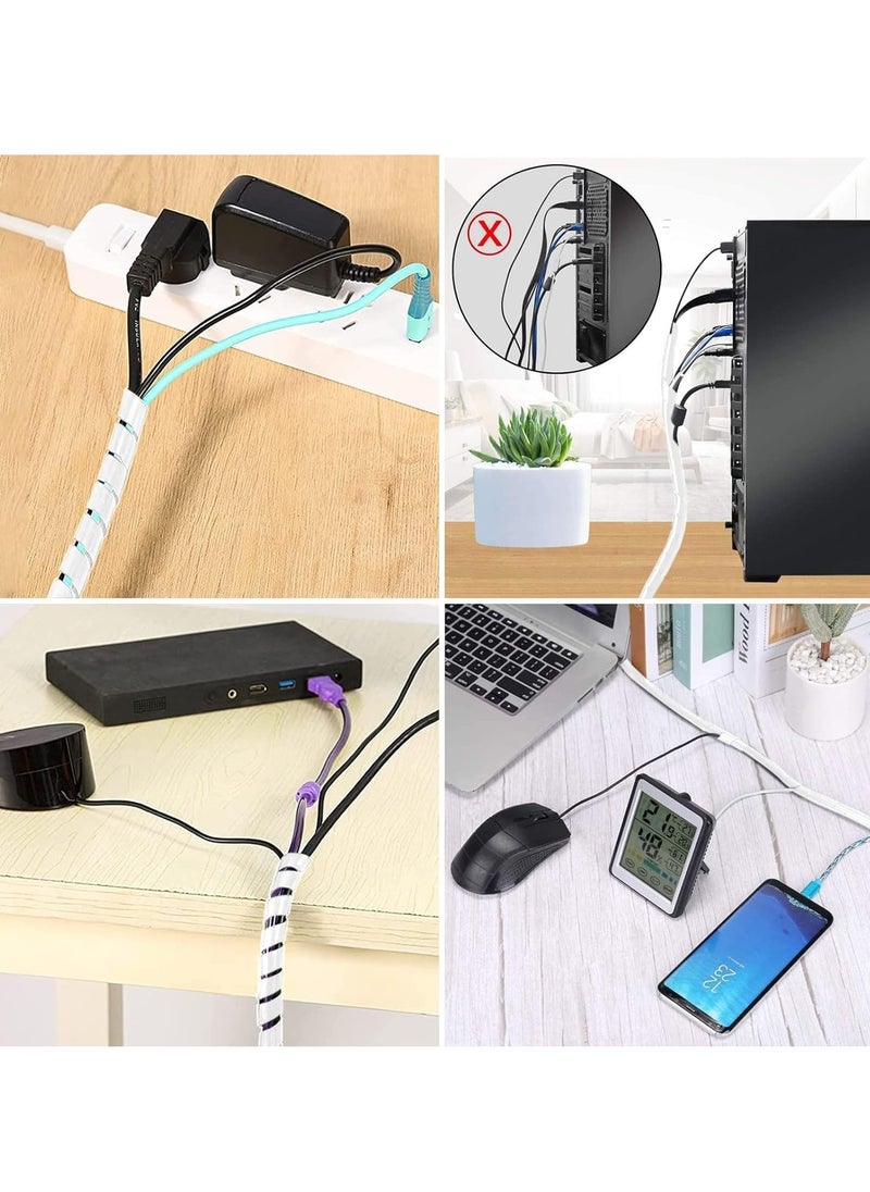 VOLT Spiral Cable Wrap 10 Meter Length | Flexible & Durable Cable Organizer for Computers, TVs & Electrical Equipment (White)  - Image 3