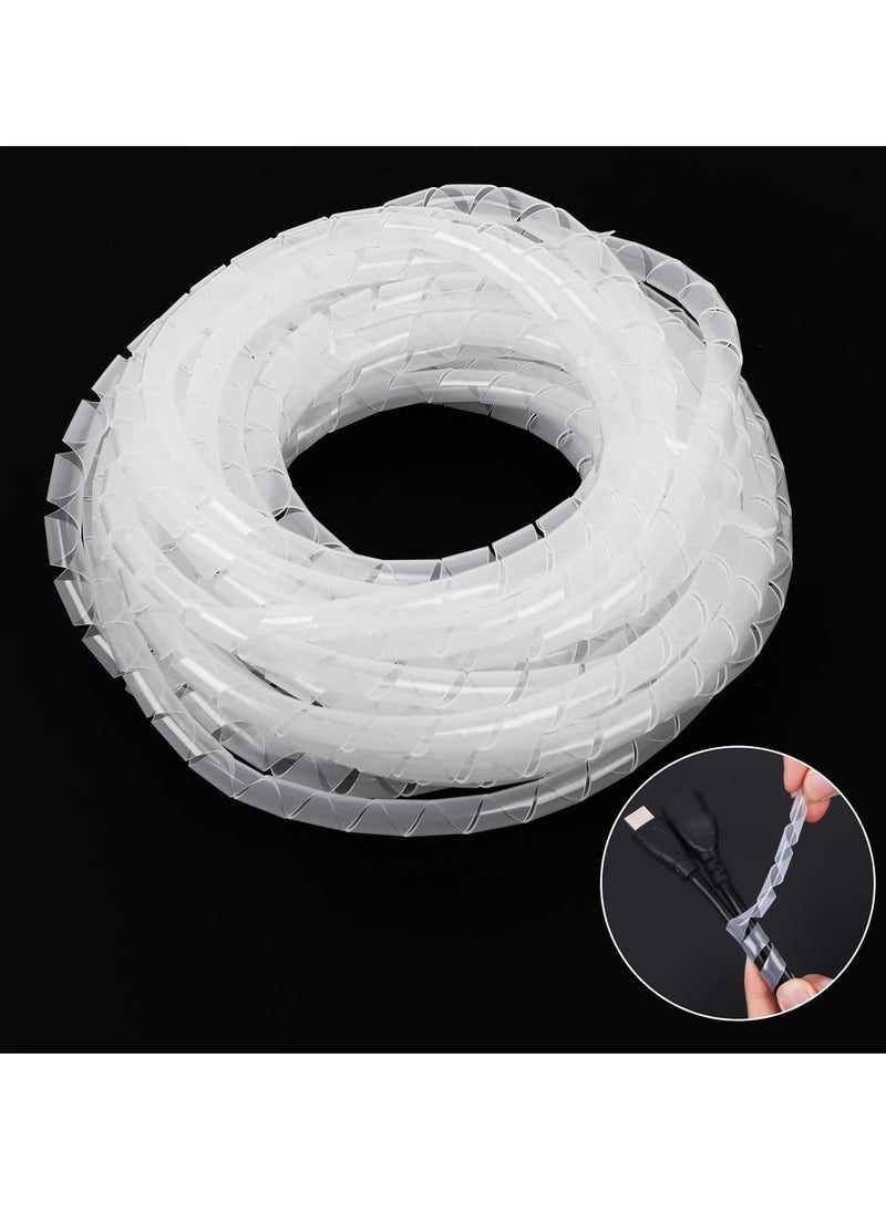 VOLT Spiral Cable Wrap 10 Meter Length | Flexible & Durable Cable Organizer for Computers, TVs & Electrical Equipment (White)  - Image 5