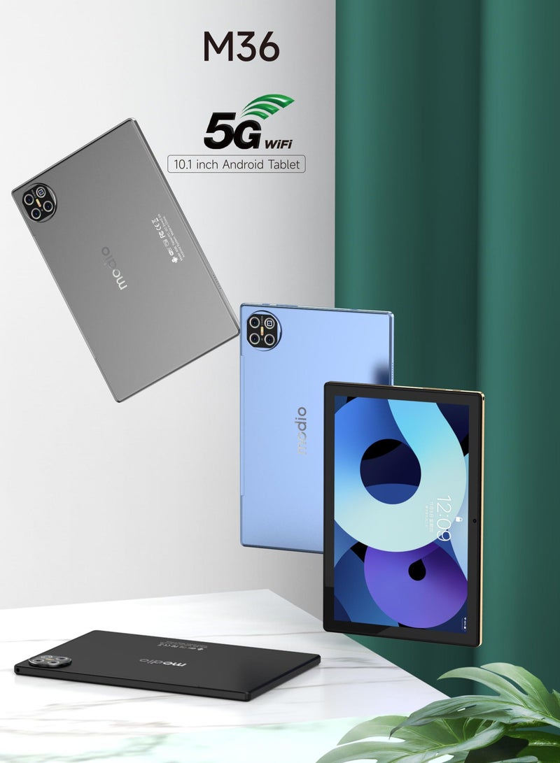 موديو تابلت M36 بشاشة 10.1 بوصة وبطاقتي SIM باللون الأسود وذاكرة الوصول العشوائي (RAM) سعة 12 جيجابايت وذاكرة تخزين داخلية 512 جيجابايت ويدعم تقنية 5G - إصدار الشرق الأوسط مع هدية - Image 2