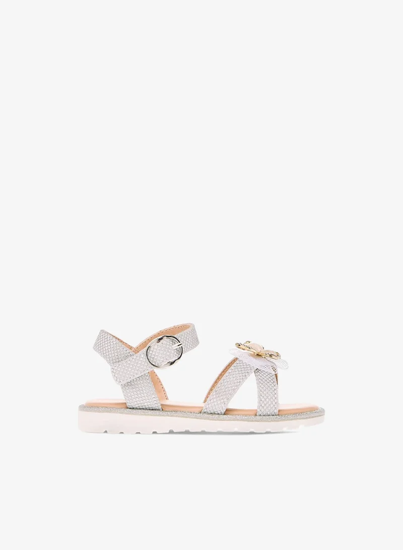 JUNIORS Girls Butterfly Embellished Sandals with Hook and Loop Closure Ramadan Collection