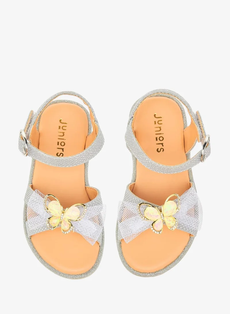 JUNIORS Girls Butterfly Embellished Sandals with Hook and Loop Closure Ramadan Collection