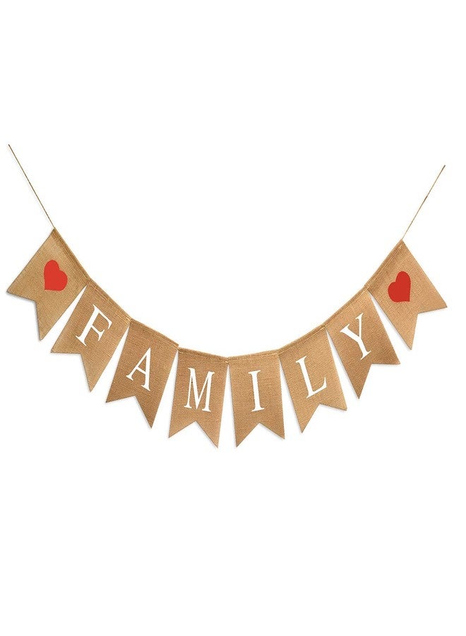 Oarkive Family Banner Burlap Bunting - Family Reunion Sign & Photo Booth Props for Adoption & Reunion Party Decorations - Image 1